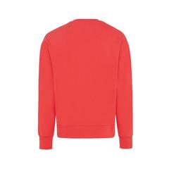 Vue Sweater à col rond en coton recyclé Iqoniq Kruger de couleur rouge| Krokrodeal