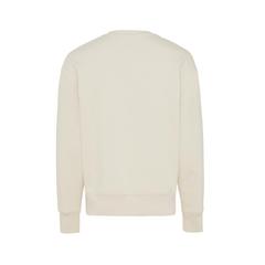 Vue Sweater à col rond en coton recyclé Iqoniq Kruger de couleur beige| Krokrodeal