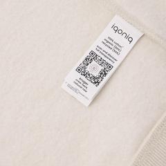 Vue Sweater à col rond en coton recyclé Iqoniq Kruger de couleur beige| Krokrodeal