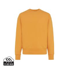 Vue Sweater à col rond en coton recyclé Iqoniq Kruger de couleur orange| Krokrodeal