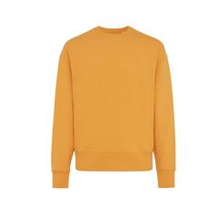 Vue Sweater à col rond en coton recyclé Iqoniq Kruger de couleur orange| Krokrodeal