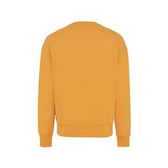 Vue Sweater à col rond en coton recyclé Iqoniq Kruger de couleur orange| Krokrodeal