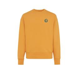 Vue Sweater à col rond en coton recyclé Iqoniq Kruger de couleur orange| Krokrodeal