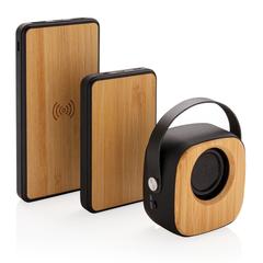 Vue Enceinte fashion en bambou 3W de couleur noir| Krokrodeal