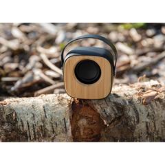Vue Enceinte fashion en bambou 3W de couleur noir| Krokrodeal