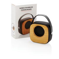 Vue Enceinte fashion en bambou 3W de couleur noir| Krokrodeal