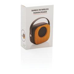 Vue Enceinte fashion en bambou 3W de couleur noir| Krokrodeal
