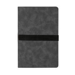Vue Carnet de notes A5 en PU avec porte téléphone et porte stylo de couleur gris| Krokrodeal