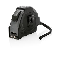 Vue Mètre ruban Auto stop 8M/25mm en plastique recyclé RCS de couleur noir| Krokrodeal