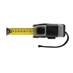 Vue Mètre ruban Auto stop 8M/25mm en plastique recyclé RCS de couleur noir| Krokrodeal