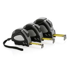 Vue Mètre ruban Auto stop 8M/25mm en plastique recyclé RCS de couleur noir| Krokrodeal