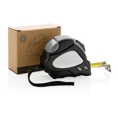 Vue Mètre ruban Auto stop 8M/25mm en plastique recyclé RCS de couleur noir| Krokrodeal