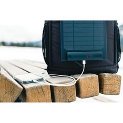 Vue Sac à dos avec panneau solaire 5W rPET AWARE™ Pedro de couleur noir| Krokrodeal