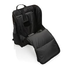 Vue Sac à dos avec panneau solaire 5W rPET AWARE™ Pedro de couleur noir| Krokrodeal