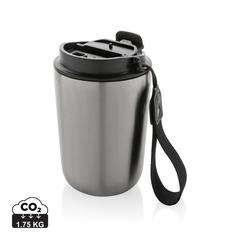 Vue Mug iso en acier inoxydable recyclé RCS avec lanière Cuppa de couleur gris| Krokrodeal