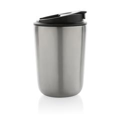 Vue Mug iso en acier inoxydable recyclé RCS avec lanière Cuppa de couleur gris| Krokrodeal