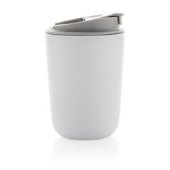 Vue Mug iso en acier inoxydable recyclé RCS avec lanière Cuppa de couleur blanc| Krokrodeal