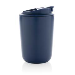 Vue Mug iso en acier inoxydable recyclé RCS avec lanière Cuppa de couleur bleu| Krokrodeal