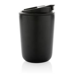 Vue Mug iso en acier inoxydable recyclé RCS avec lanière Cuppa de couleur noir| Krokrodeal