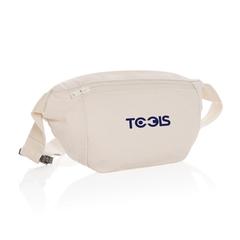 Vue Sac banane en toile recyclée et non teintée Impact AWARE™ de couleur blanc| Krokrodeal