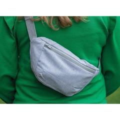 Vue Sac banane en toile recyclée et non teintée Impact AWARE™ de couleur gris| Krokrodeal