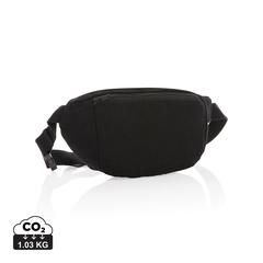 Vue Sac banane en toile recyclée et non teintée Impact AWARE™ de couleur noir| Krokrodeal