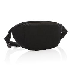 Vue Sac banane en toile recyclée et non teintée Impact AWARE™ de couleur noir| Krokrodeal