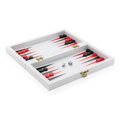 Vue Jeu de société 3 en 1 dans une boîte en bois de couleur blanc| Krokrodeal