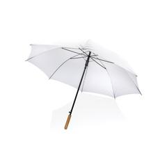 Vue Parapluie 27" en rPET et bambou ouverture auto Impact AWARE™ de couleur blanc| Krokrodeal