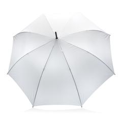 Vue Parapluie 27" en rPET et bambou ouverture auto Impact AWARE™ de couleur blanc| Krokrodeal