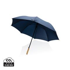 Vue Parapluie 27" en rPET et bambou ouverture auto Impact AWARE™ de couleur bleu| Krokrodeal