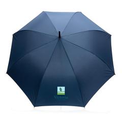 Vue Parapluie 27" en rPET et bambou ouverture auto Impact AWARE™ de couleur bleu| Krokrodeal