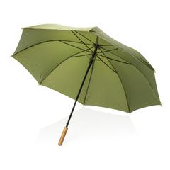 Vue Parapluie 27" en rPET et bambou ouverture auto Impact AWARE™ de couleur vert| Krokrodeal