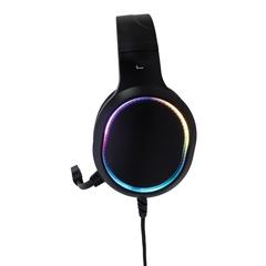 Vue Casque gaming RGB de couleur noir| Krokrodeal
