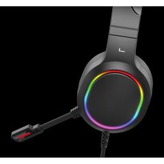 Vue Casque gaming RGB de couleur noir| Krokrodeal