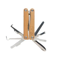 Vue Outil de jardinage multifonctions en bois de couleur marron| Krokrodeal