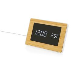 Vue Horloge LED en bambou et plastique RCS Utah de couleur marron| Krokrodeal