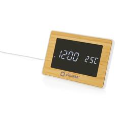 Vue Horloge LED en bambou et plastique RCS Utah de couleur marron| Krokrodeal