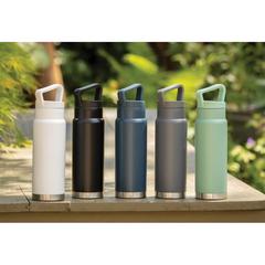 Vue Bouteille isotherme étanche avec poignée de couleur blanc| Krokrodeal