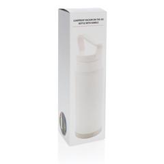 Vue Bouteille isotherme étanche avec poignée de couleur blanc| Krokrodeal