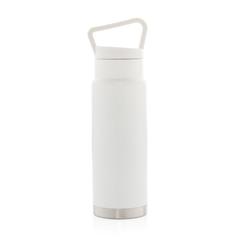 Vue Bouteille isotherme étanche avec poignée de couleur blanc| Krokrodeal