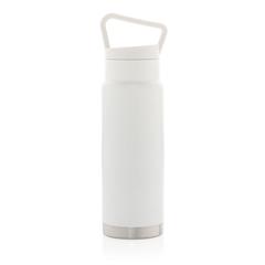 Vue Bouteille isotherme étanche avec poignée de couleur blanc| Krokrodeal