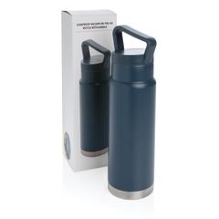 Vue Bouteille isotherme étanche avec poignée de couleur bleu| Krokrodeal
