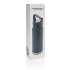 Vue Bouteille isotherme étanche avec poignée de couleur bleu| Krokrodeal