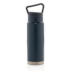 Vue Bouteille isotherme étanche avec poignée de couleur bleu| Krokrodeal