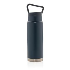 Vue Bouteille isotherme étanche avec poignée de couleur bleu| Krokrodeal