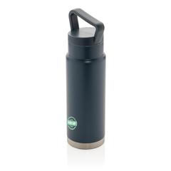 Vue Bouteille isotherme étanche avec poignée de couleur bleu| Krokrodeal