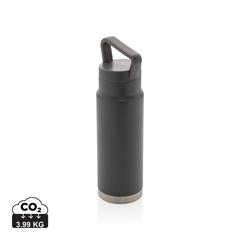 Vue Bouteille isotherme étanche avec poignée de couleur gris| Krokrodeal