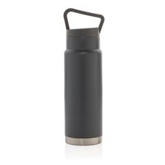 Vue Bouteille isotherme étanche avec poignée de couleur gris| Krokrodeal
