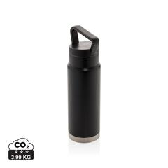 Vue Bouteille isotherme étanche avec poignée de couleur noir| Krokrodeal